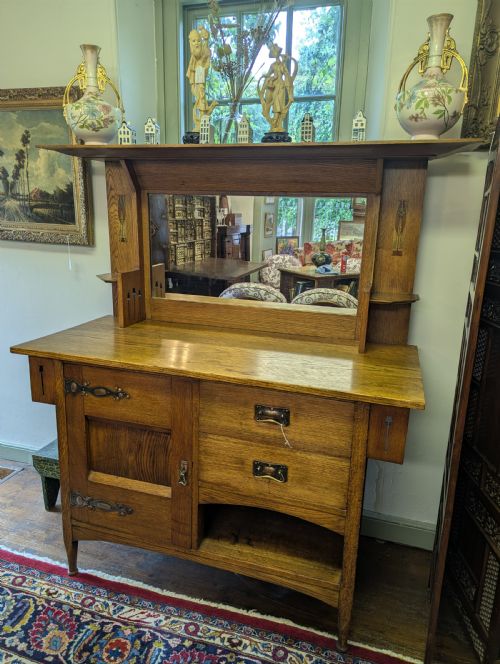 1900 harris lebus arts crafts serving buffet - CATEGORY: ANTIQUE FURNITURE - DATED 1900