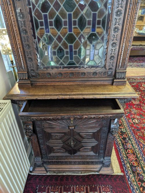 FLEMISH MECHELEN RENAISSANCE LION HEAD CUPBOARD CIRCA 1860 - ADDITIONAL PHOTO 9