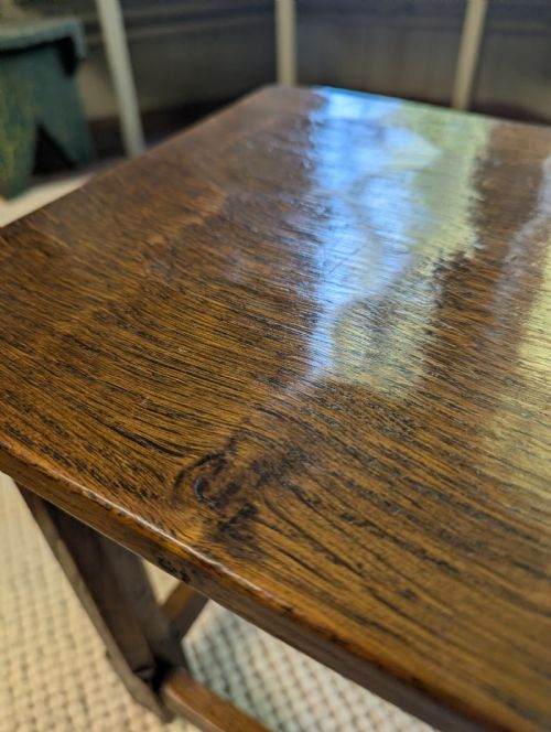 ROBERT MOUSEY THOMPSON SIDE TABLE MOUSEMAN OF KILBURN CIRCA 1920 - ADDITIONAL PHOTO 3