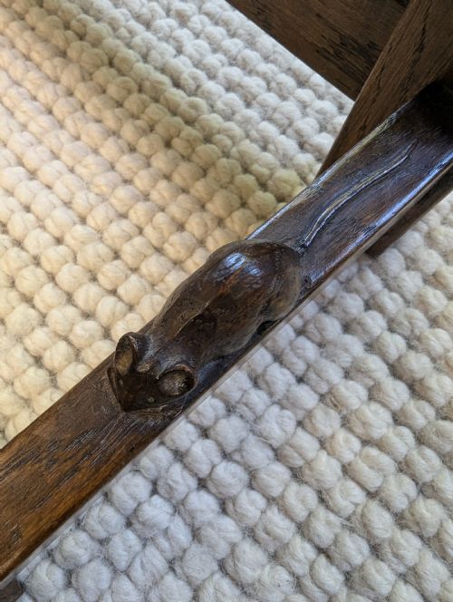ROBERT MOUSEY THOMPSON SIDE TABLE MOUSEMAN OF KILBURN CIRCA 1920 - ADDITIONAL PHOTO 5