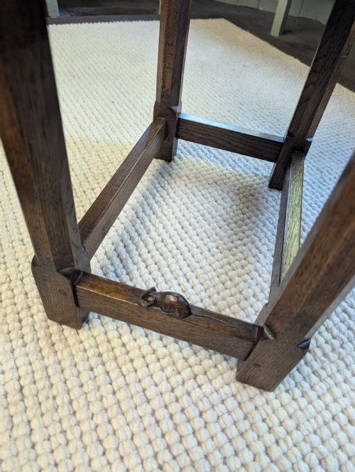 ROBERT MOUSEY THOMPSON SIDE TABLE MOUSEMAN OF KILBURN CIRCA 1920 - ADDITIONAL PHOTO 7