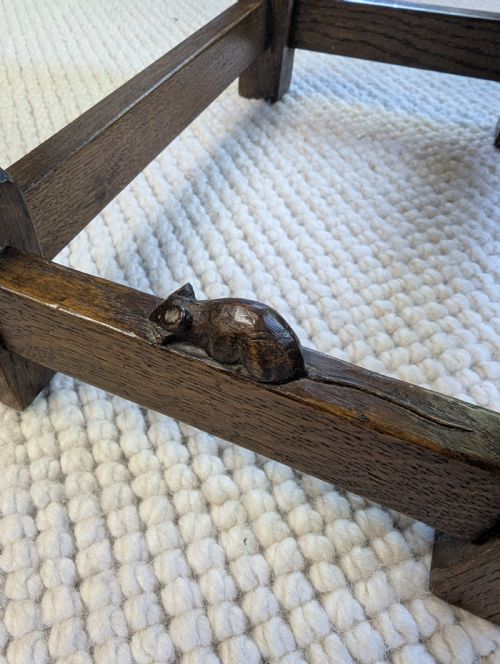 ROBERT MOUSEY THOMPSON SIDE TABLE MOUSEMAN OF KILBURN CIRCA 1920 - ADDITIONAL PHOTO 8