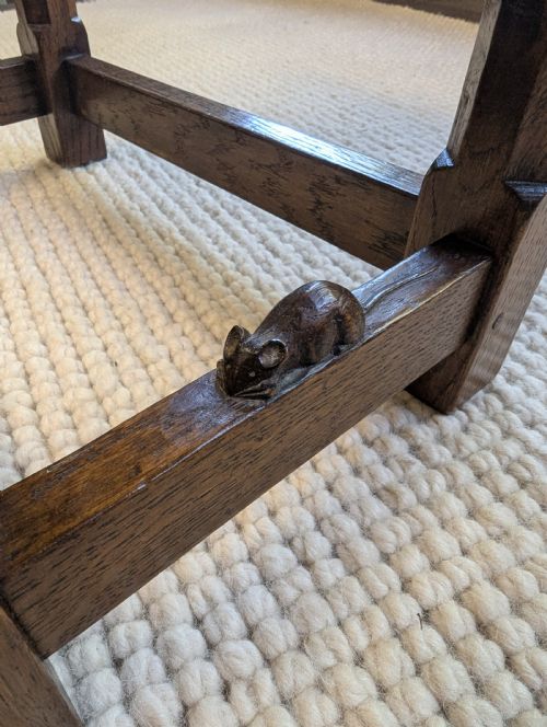 ROBERT MOUSEY THOMPSON SIDE TABLE MOUSEMAN OF KILBURN CIRCA 1920 - ADDITIONAL PHOTO 9
