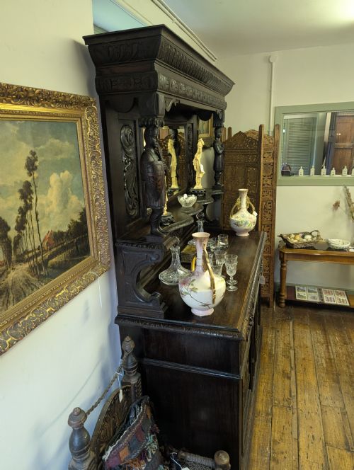 19TH CENTURY JACOBEAN REVIVAL GREENMAN OAK DRESSER - ADDITIONAL PHOTO 1