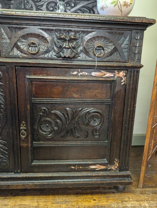19TH CENTURY JACOBEAN REVIVAL GREENMAN OAK DRESSER - ADDITIONAL PHOTO 13