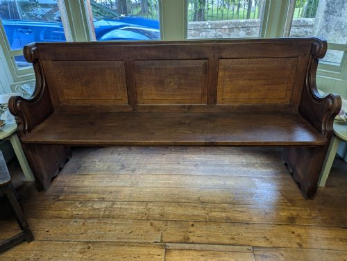 1940s robert mousey thompson celtic church pew arts and crafts mouseman of kilburn - CATEGORY: ANTIQUE FURNITURE - DATED 1940