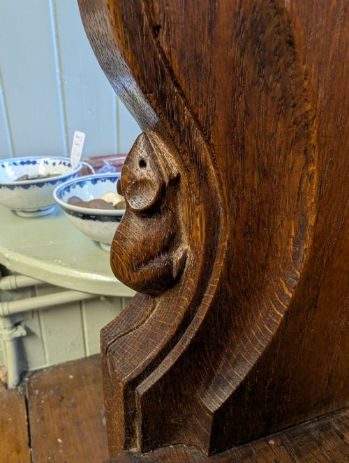 1940S ROBERT MOUSEY THOMPSON CELTIC CHURCH PEW ARTS AND CRAFTS MOUSEMAN OF KILBURN - ADDITIONAL PHOTO 7