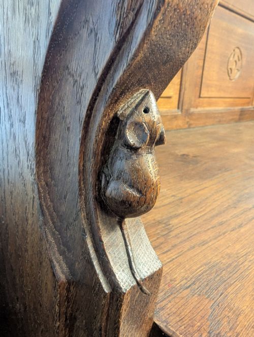 1940S ROBERT MOUSEY THOMPSON CELTIC CHURCH PEW ARTS AND CRAFTS MOUSEMAN OF KILBURN - ADDITIONAL PHOTO 18