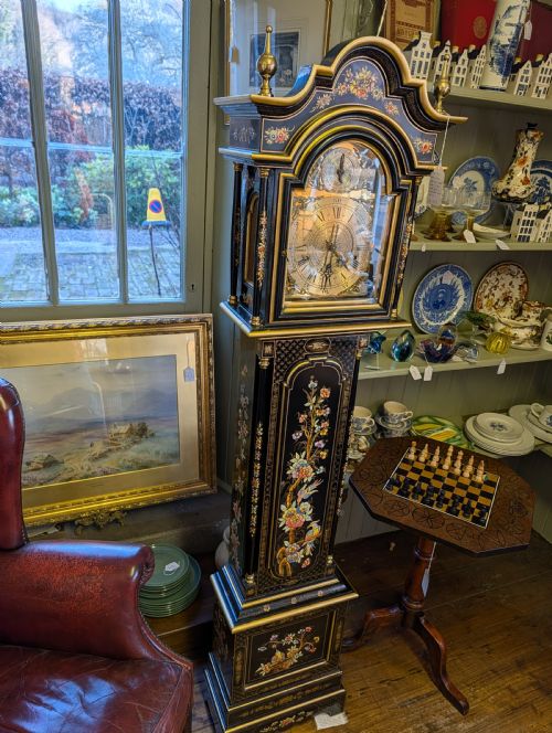 1950S PORTUGUESE REGULADORA LONG CASE CLOCK WESTMINSTER AVA MARIA CHIMES - ADDITIONAL PHOTO 4