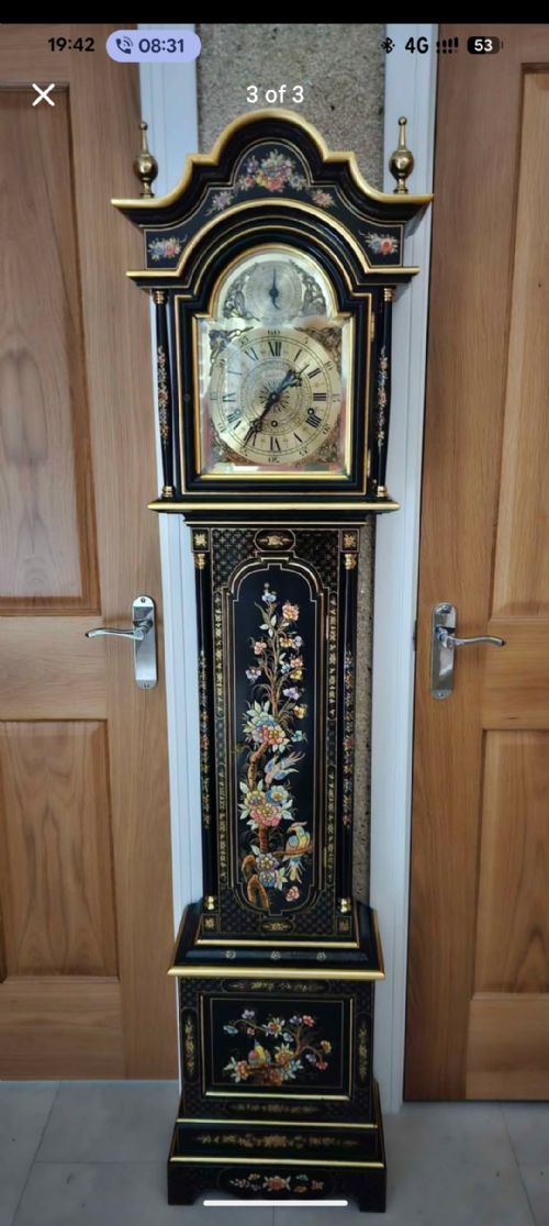 1950S PORTUGUESE REGULADORA LONG CASE CLOCK WESTMINSTER AVA MARIA CHIMES - ADDITIONAL PHOTO 14