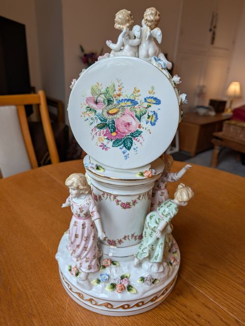 EARLY 20TH CENTURY MEISSEN DRESDEN MANTLE CLOCK SWISS MOVEMENT PERFECT CONDITION - ADDITIONAL PHOTO 2