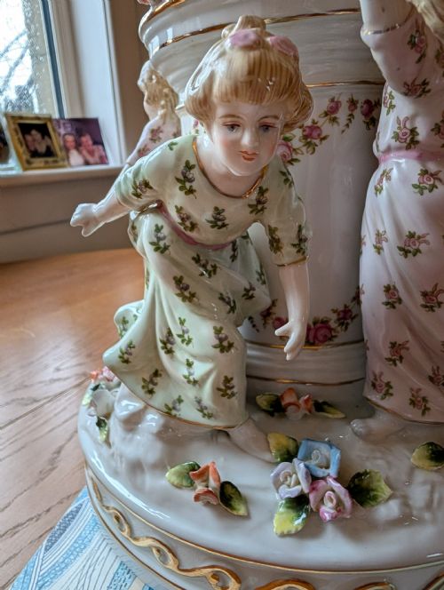 EARLY 20TH CENTURY MEISSEN DRESDEN MANTLE CLOCK SWISS MOVEMENT PERFECT CONDITION - ADDITIONAL PHOTO 7