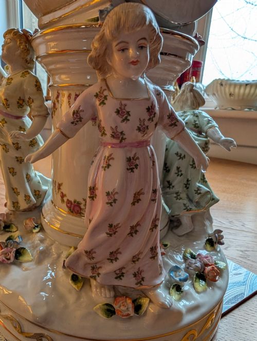 EARLY 20TH CENTURY MEISSEN DRESDEN MANTLE CLOCK SWISS MOVEMENT PERFECT CONDITION - ADDITIONAL PHOTO 10