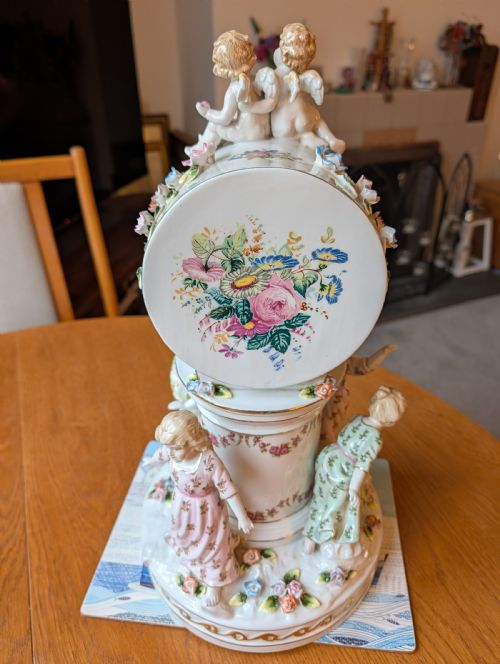 EARLY 20TH CENTURY MEISSEN DRESDEN MANTLE CLOCK SWISS MOVEMENT PERFECT CONDITION - ADDITIONAL PHOTO 14