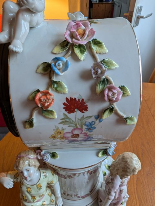 EARLY 20TH CENTURY MEISSEN DRESDEN MANTLE CLOCK SWISS MOVEMENT PERFECT CONDITION - ADDITIONAL PHOTO 16