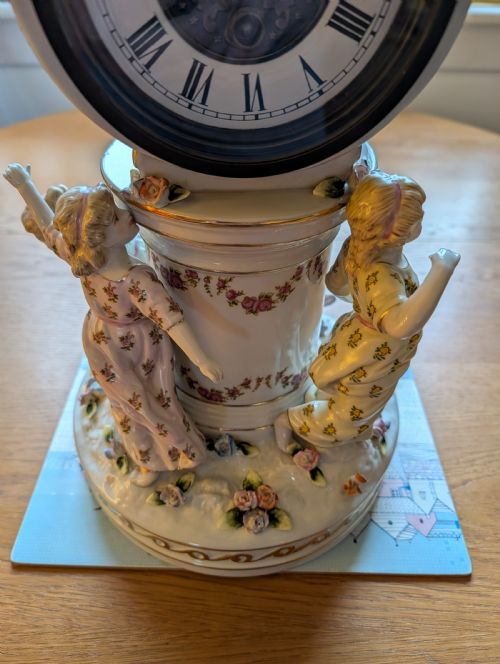 EARLY 20TH CENTURY MEISSEN DRESDEN MANTLE CLOCK SWISS MOVEMENT PERFECT CONDITION - ADDITIONAL PHOTO 20