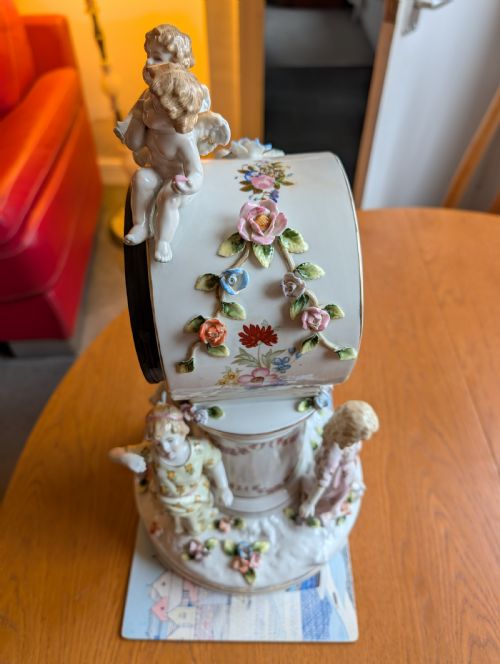 EARLY 20TH CENTURY MEISSEN DRESDEN MANTLE CLOCK SWISS MOVEMENT PERFECT CONDITION - ADDITIONAL PHOTO 21