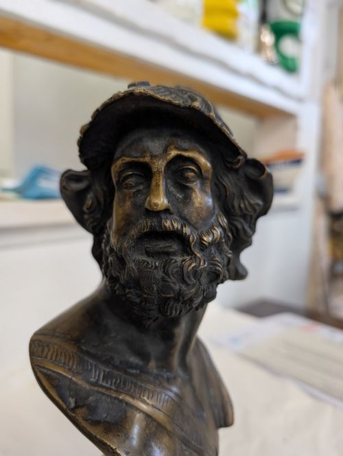 A PAIR OF 19TH CENTURY BRONZE BUSTS AJAX THE GREAT GRAND TOUR - ADDITIONAL PHOTO 7