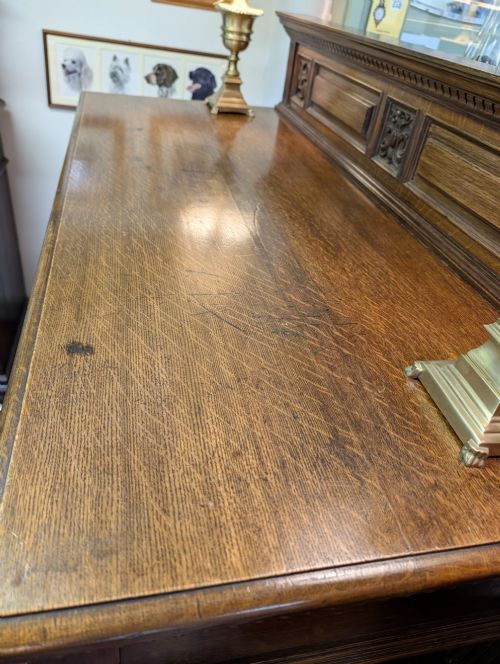 VICTORIAN MAPLE CO OAK BUFFET BEAUTIFUL CARVING AND DETAIL - ADDITIONAL PHOTO 5