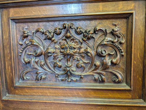 VICTORIAN MAPLE CO OAK BUFFET BEAUTIFUL CARVING AND DETAIL - ADDITIONAL PHOTO 11