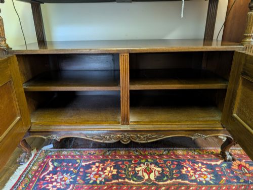 VICTORIAN MAPLE CO OAK BUFFET BEAUTIFUL CARVING AND DETAIL - ADDITIONAL PHOTO 13