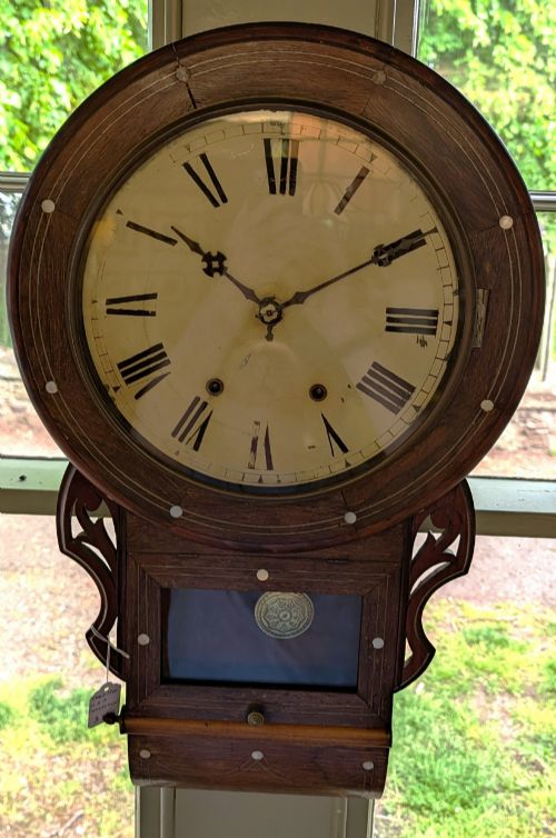 1900 CONNECTICUT USA DROP DIAL WALL CLOCK WITH CHIME - ADDITIONAL PHOTO 1