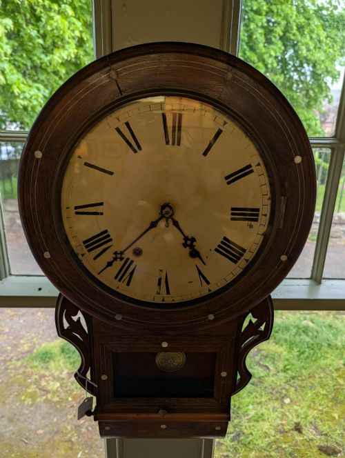 1900 CONNECTICUT USA DROP DIAL WALL CLOCK WITH CHIME - ADDITIONAL PHOTO 3