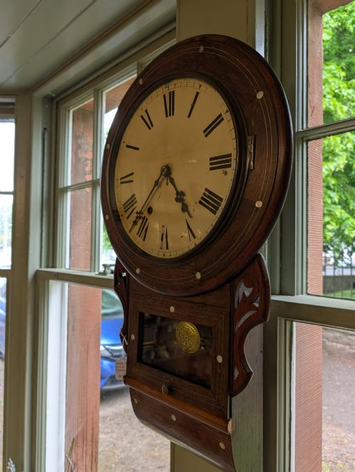1900 CONNECTICUT USA DROP DIAL WALL CLOCK WITH CHIME - ADDITIONAL PHOTO 5