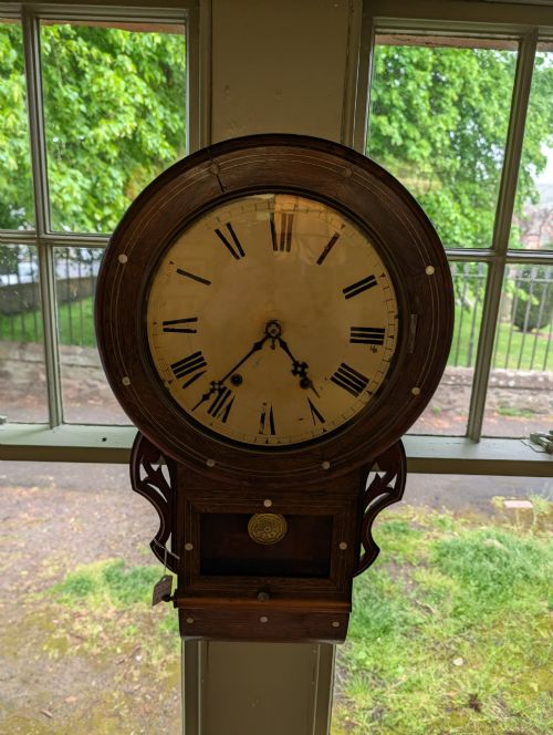 1900 CONNECTICUT USA DROP DIAL WALL CLOCK WITH CHIME - ADDITIONAL PHOTO 6