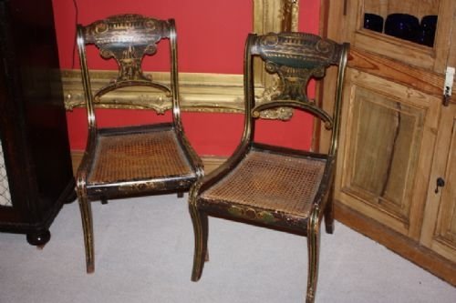 Pair of Regency Painted Side Chairs