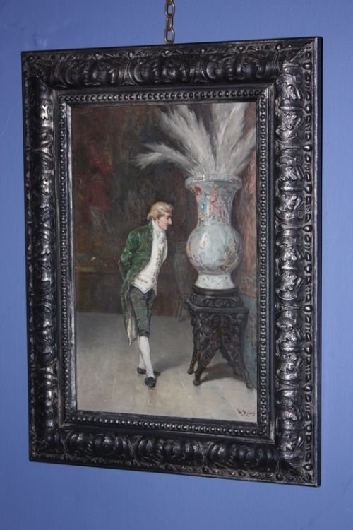 Oil on Board of the Connoisseur by a Ribas