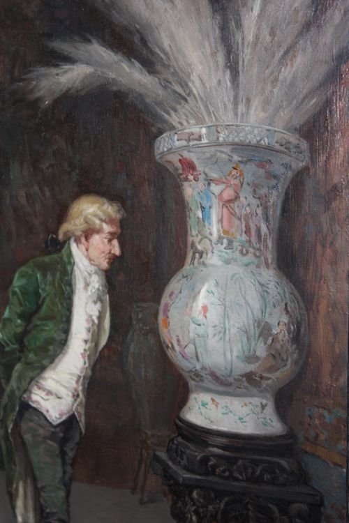 fig 1. Oil on board of the connoisseur by A Ribas