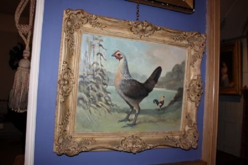 Oil on Board of a Chicken by Edward Charles