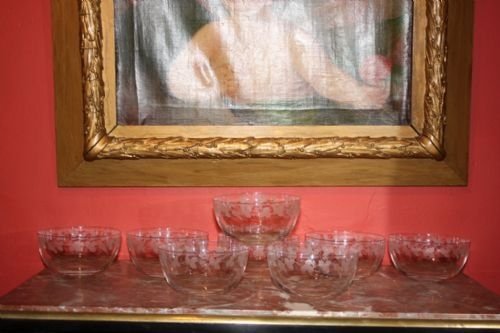 Set of Eight Edwardian Glass Finger Bowls