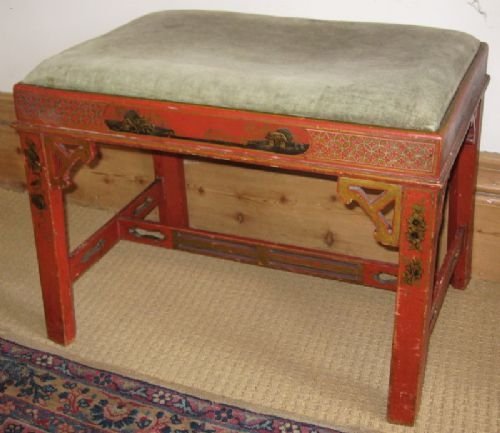 Chippendale Style Laquer Stool