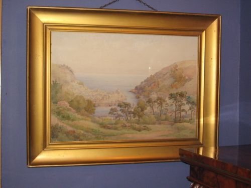 Looe in Cornwall, Watercolour by J a Shuffrey
