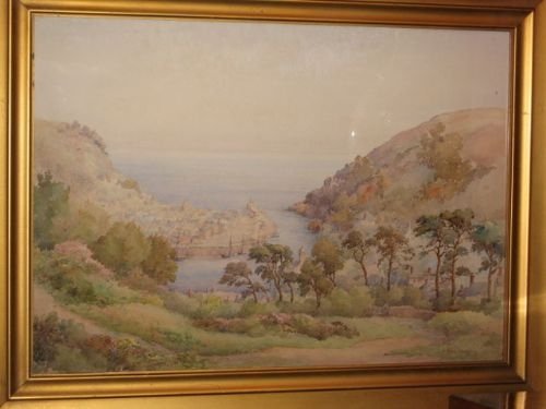 fig 1. Looe in Cornwall, watercolour by J A Shuffrey
