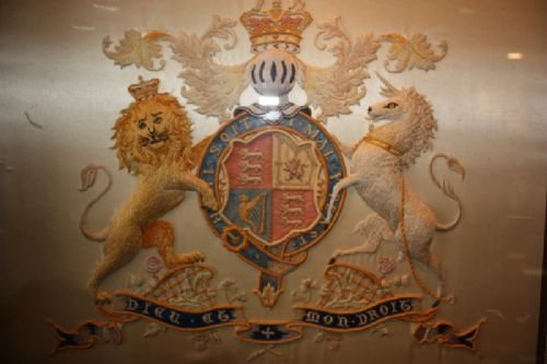 fig 1. needlework coat of arms of great britain
