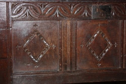 fig 2. Good seventeenth century oak coffer