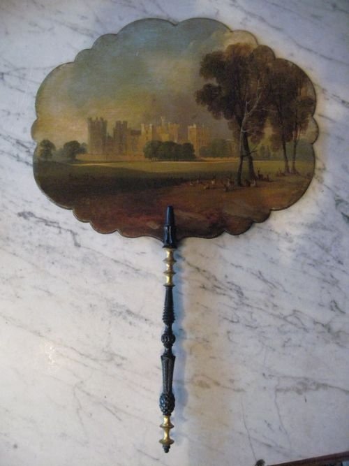 fig 3. Superb Pair of Victorian Painted Hand Screens