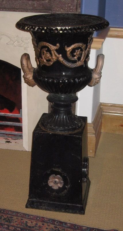 fig 1. Pair Victorian Cast Iron Urns