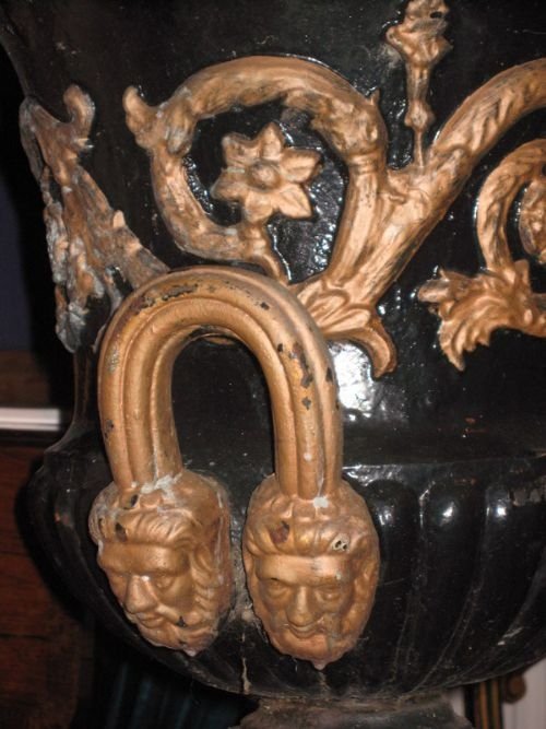 fig 3. Pair Victorian Cast Iron Urns