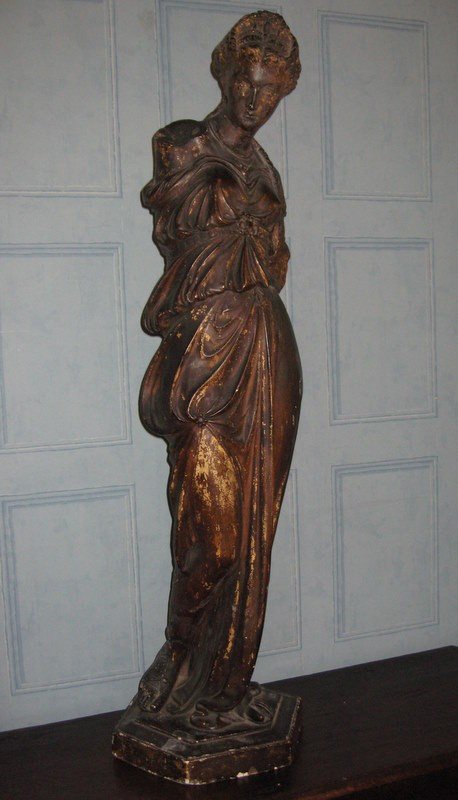 Victorian Plaster Figure of a Classical Maiden