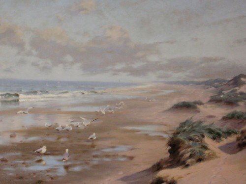fig 3. Pair of oils by W.B.Thomas of the Lincolnshire coast