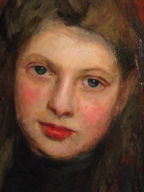 fig 2. Edwardian Oil Portrait of a young Girl.