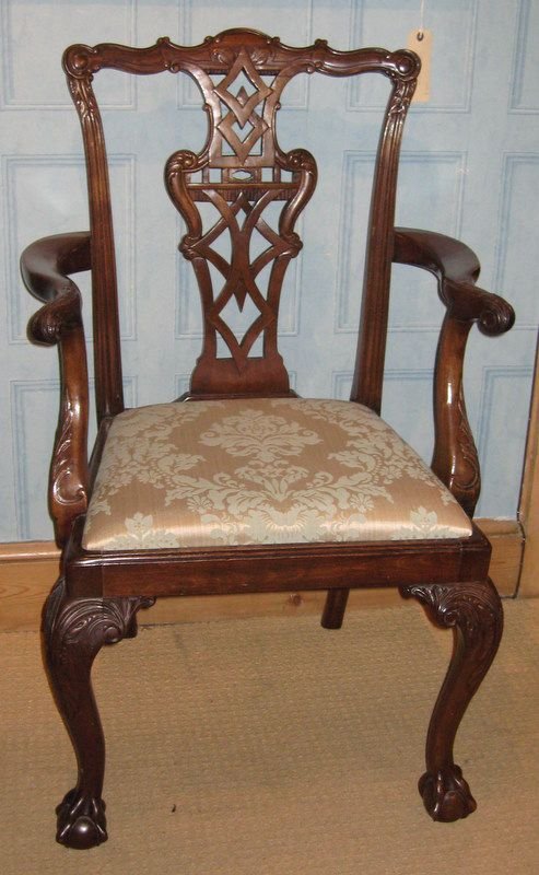 fig 1. Superb Set Of Eight Edwardian Chippendale Revival Dining Chairs