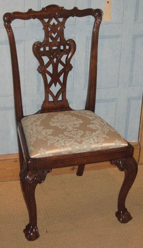 fig 3. Superb Set Of Eight Edwardian Chippendale Revival Dining Chairs