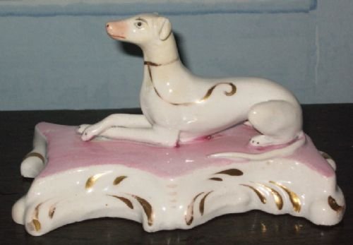 fig 1. Pair of Staffordshire Seated Greyhounds