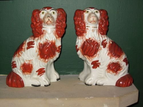 Pair of Victorian Staffordshire Dogs