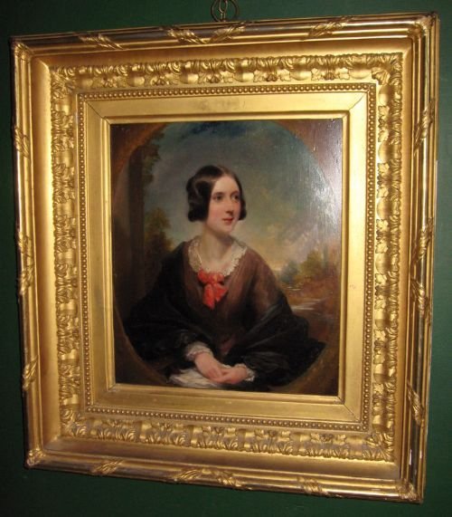 fig 1. Fine Oil On Panel Portrait Of A Lady